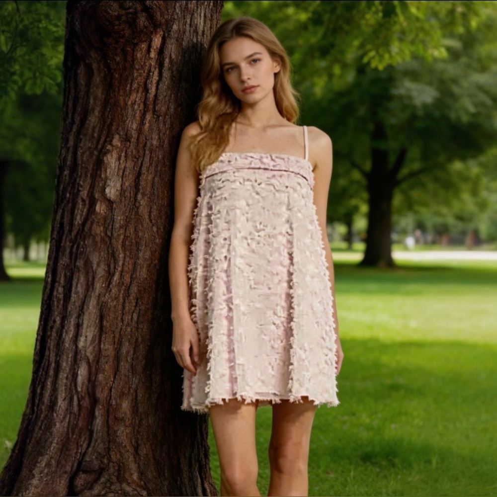 Clover and Sloane Pink Fuzzy Dress Size Large - Picture 4 of 16